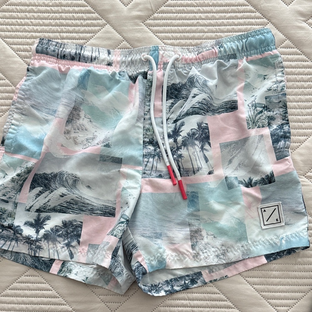 American Eagle Outfitters Multicolor Beach Print Shorts